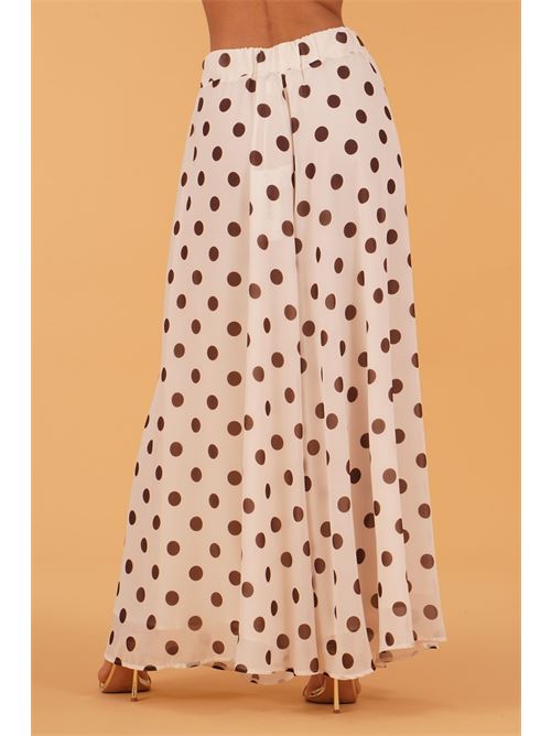 Pantalone palazzo in georgette GM by Gai Mattiolo | GM4008BURRO/MORO